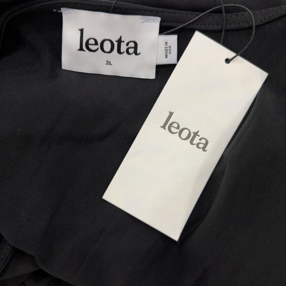 Leota Black Wrap Top with Blue Patterned Skirt Mini Dress - Picture 3 of 5